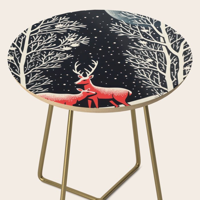 Winter Deer Pair Side Table Gallery Image 2