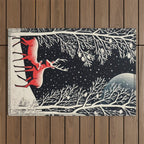 Winter Deer Pair Outdoor Rug Gallery Image 1