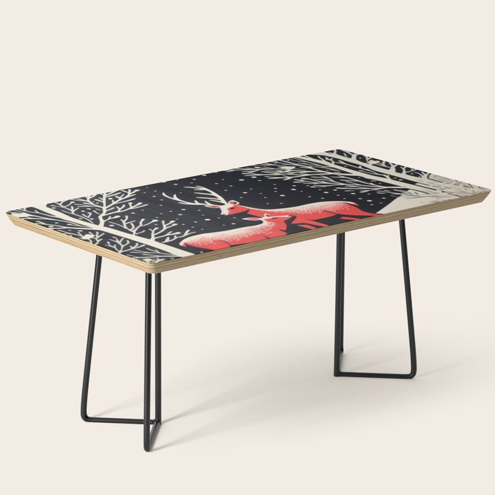 Winter Deer Pair Coffee Table Gallery Image 1