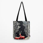 Winter Deer Pair Tote Bag Gallery Image 2