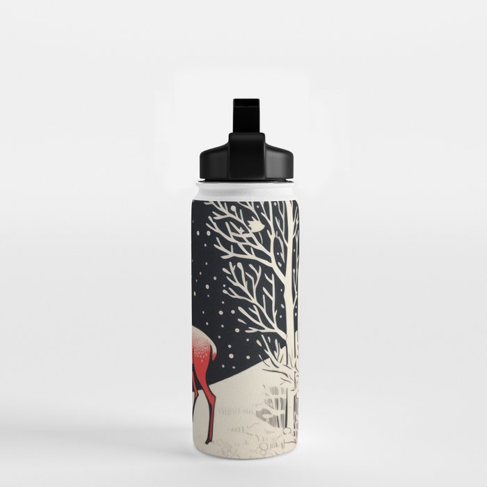 Winter Deer Pair Water Bottle Gallery Image 2