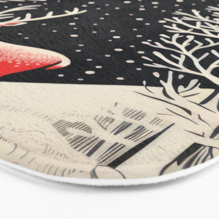 Winter Deer Pair Bath Mat Gallery Image 3