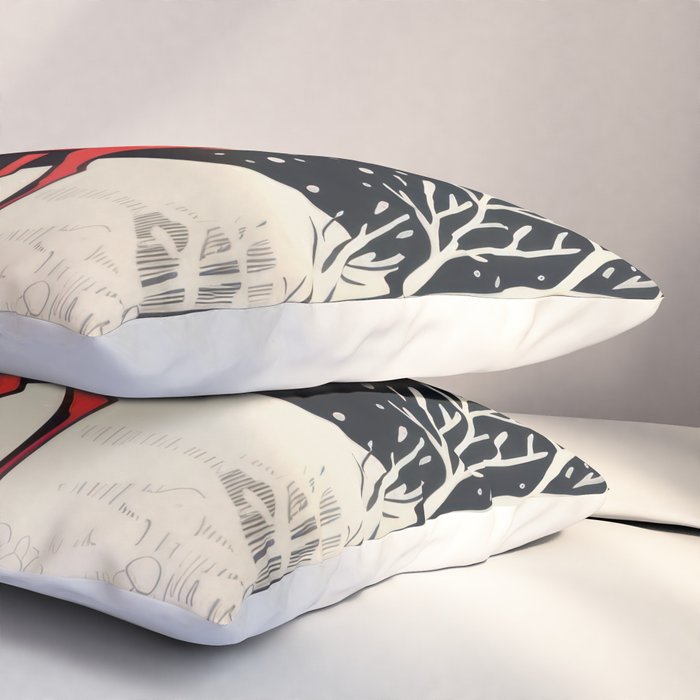 Winter Deer Pair Pillow Sham Gallery Image 3