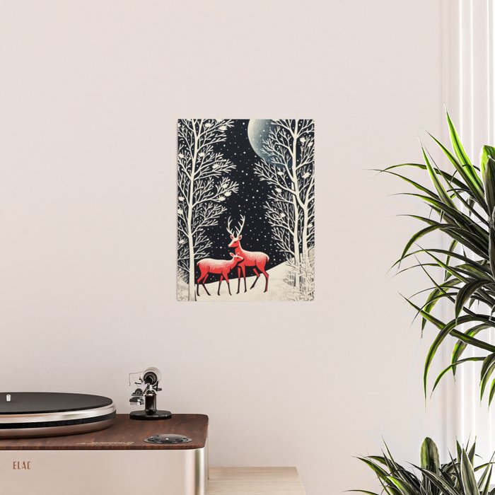 Winter Deer Pair Poster Gallery Image 2