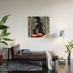 Winter Deer Pair Wood Wall Art Gallery Image 2
