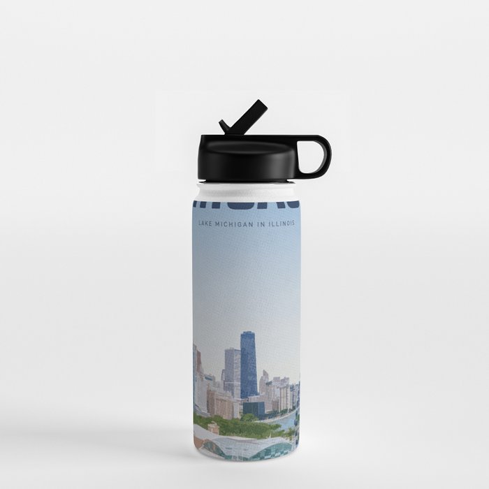 Visit Chicago Water Bottle Gallery Image 1