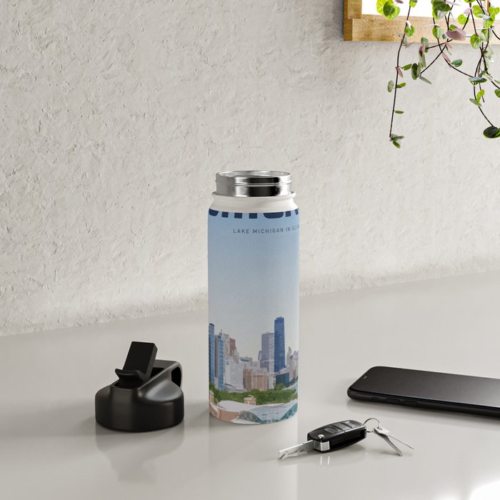 Visit Chicago Water Bottle Gallery Image 4