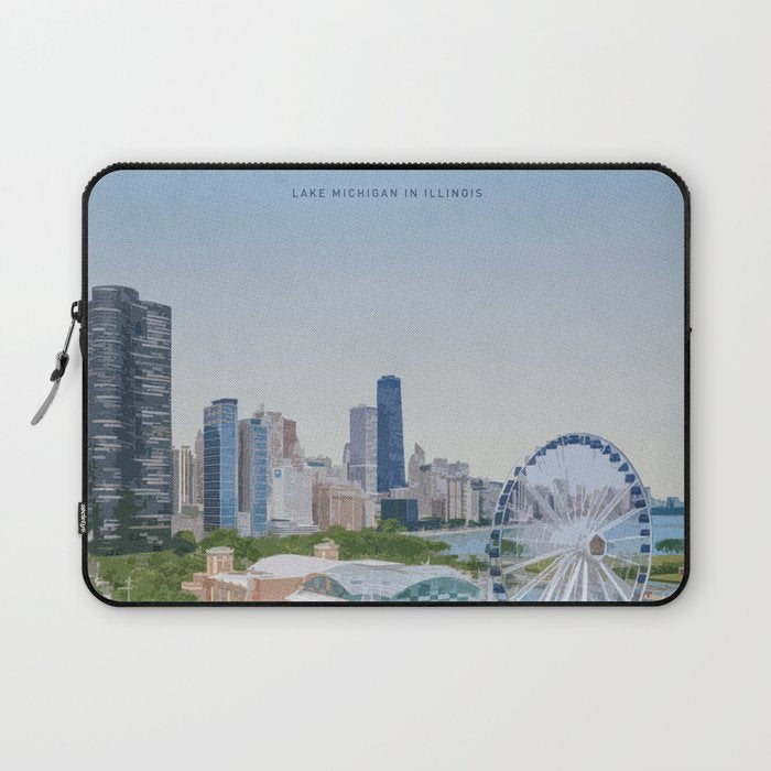 Visit Chicago Laptop Sleeve Gallery Image 1