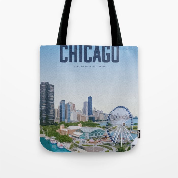 Visit Chicago Tote Bag Gallery Image 1