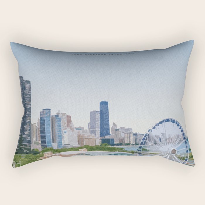 Visit Chicago Rectangular Pillow Gallery Image 1
