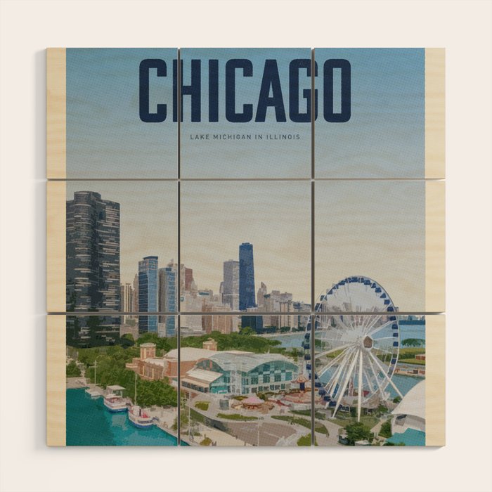 Visit Chicago Wood Wall Art Gallery Image 1