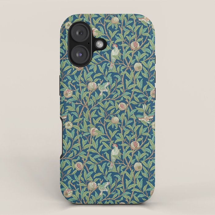 William Morris Bird and Pomegranate Blue Sage iPhone Case Gallery Image 1