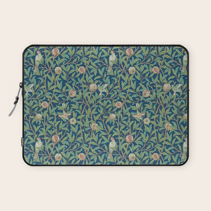 William Morris Bird and Pomegranate Blue Sage Laptop Sleeve Gallery Image 1