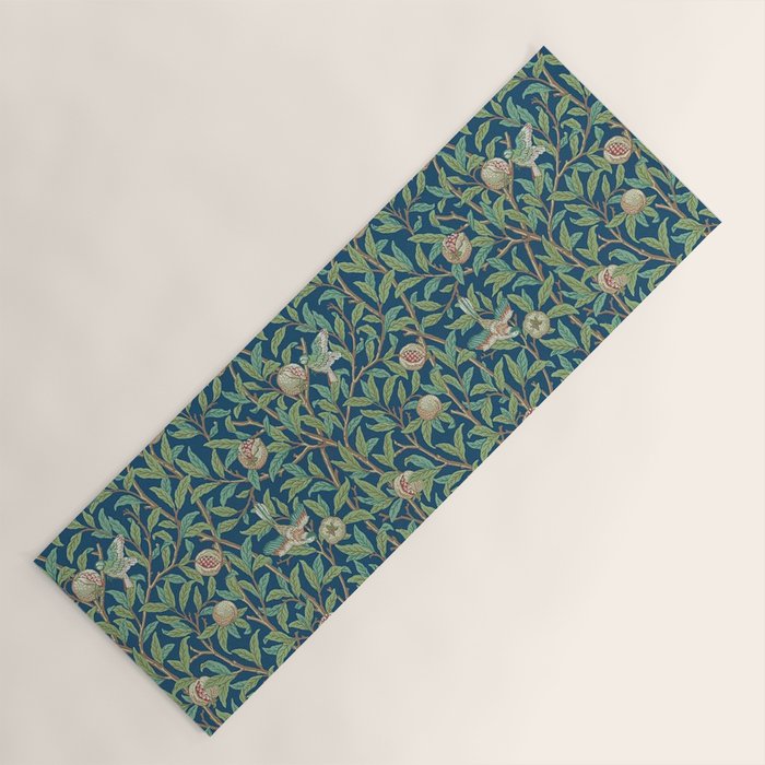 William Morris Bird and Pomegranate Blue Sage Yoga Mat Gallery Image 1