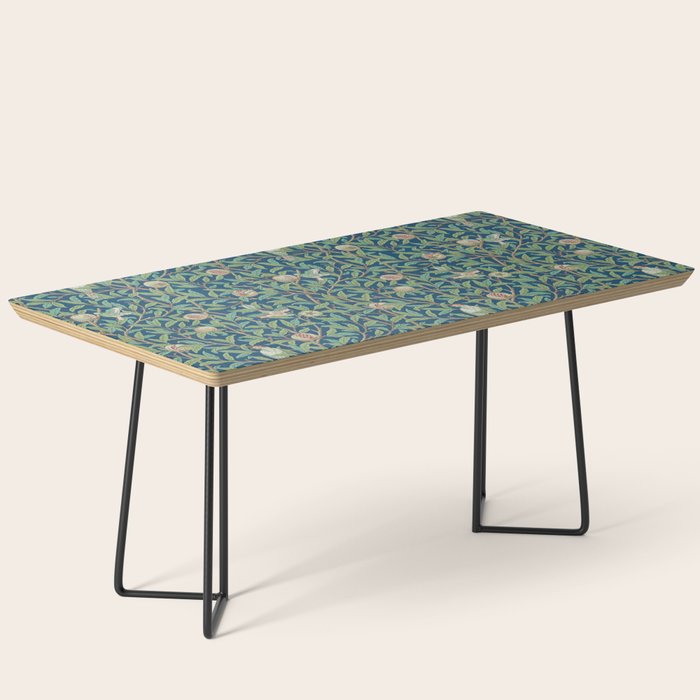 William Morris Bird and Pomegranate Blue Sage Coffee Table Gallery Image 1