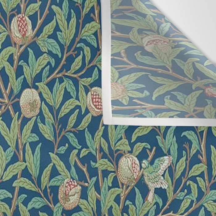 William Morris Bird and Pomegranate Blue Sage Wall Tapestry Gallery Image 3