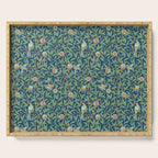 William Morris Bird and Pomegranate Blue Sage Serving Tray Gallery Image 1