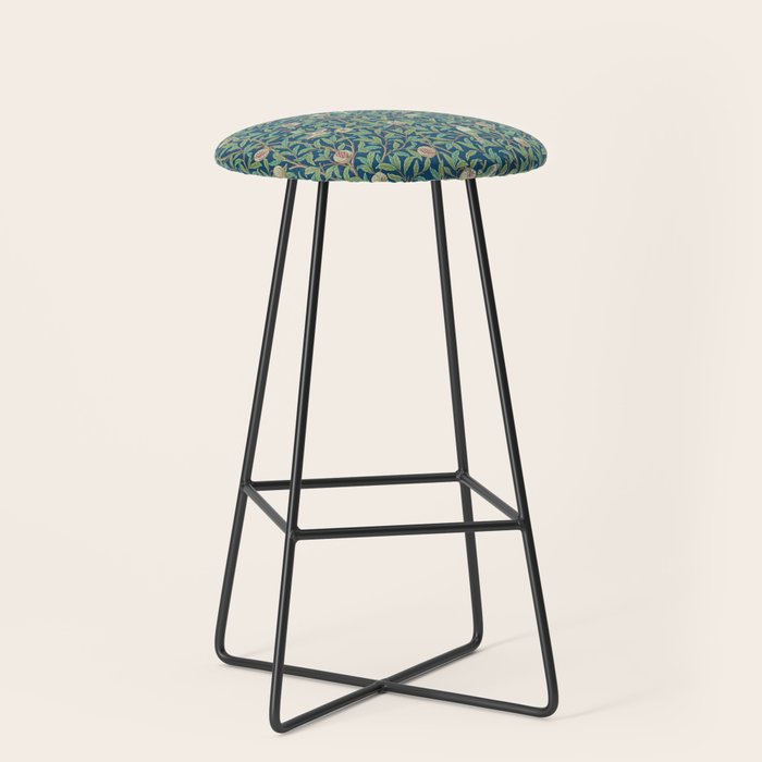William Morris Bird and Pomegranate Blue Sage Stool Gallery Image 1