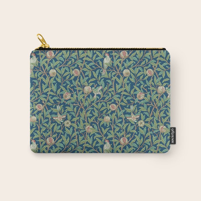 William Morris Bird and Pomegranate Blue Sage Carry All Pouch Gallery Image 1