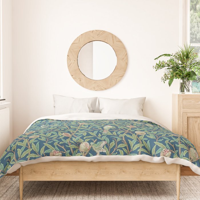 William Morris Bird and Pomegranate Blue Sage Duvet Cover Gallery Image 3