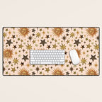 Vintage Star Collage Print in Cream Desk Mat Gallery Image 1