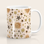 Vintage Star Collage Print in Cream Coffee Mug Gallery Image 1