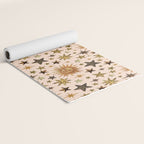 Vintage Star Collage Print in Cream Yoga Mat Gallery Image 2