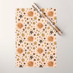 Vintage Star Collage Print in Cream Wrapping Paper Gallery Image 1