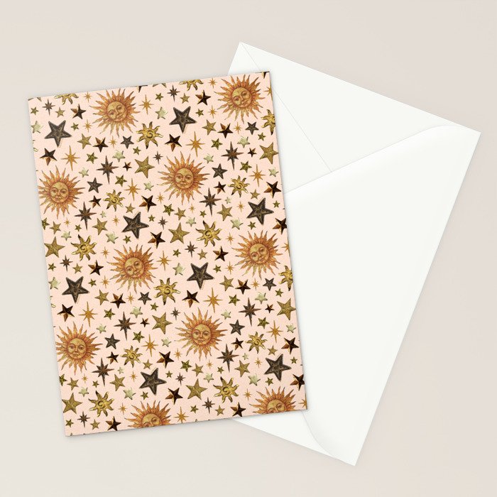 Vintage Star Collage Print in Cream Stationery Card Gallery Image 2