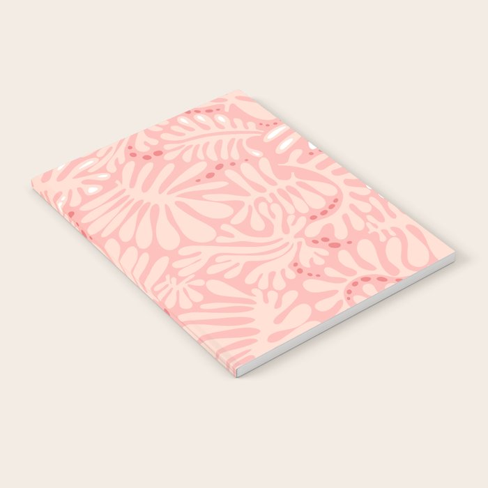 Pink Liquid modern Abstract Leaves Pattern in Matisse style Notebook Gallery Image 1