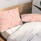 Pink Liquid modern Abstract Leaves Pattern in Matisse style Pillow Sham Gallery Image 2