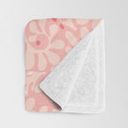 Pink Liquid modern Abstract Leaves Pattern in Matisse style Throw Blanket Gallery Image 3