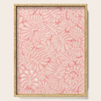 Pink Liquid modern Abstract Leaves Pattern in Matisse style Serving Tray Gallery Image 1