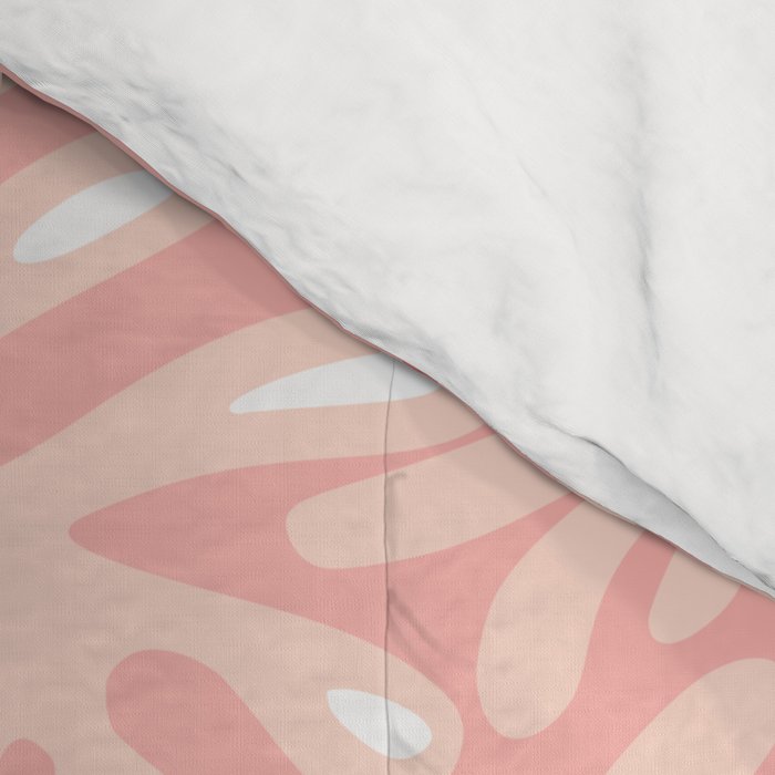 Pink Liquid modern Abstract Leaves Pattern in Matisse style Comforter Gallery Image 4