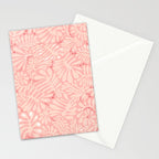 Pink Liquid modern Abstract Leaves Pattern in Matisse style Stationery Card Gallery Image 2