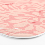 Pink Liquid modern Abstract Leaves Pattern in Matisse style Bath Mat Gallery Image 3