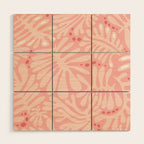 Pink Liquid modern Abstract Leaves Pattern in Matisse style Wood Wall Art Gallery Image 1