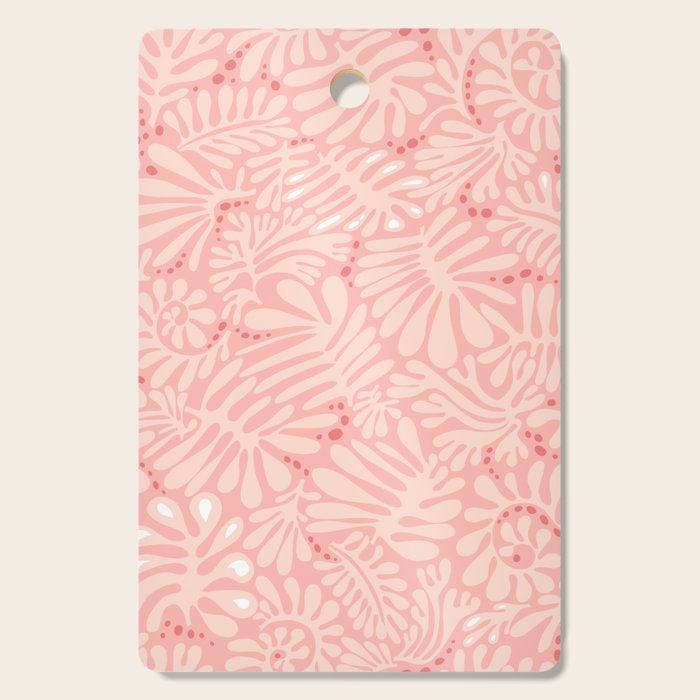 Pink Liquid modern Abstract Leaves Pattern in Matisse style Cutting Board Gallery Image 1