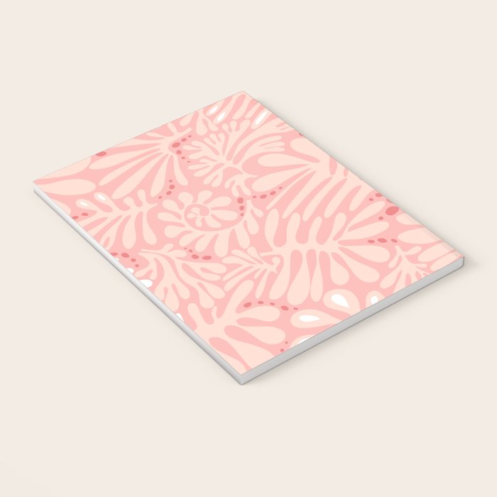 Pink Liquid modern Abstract Leaves Pattern in Matisse style Notebook Gallery Image 3