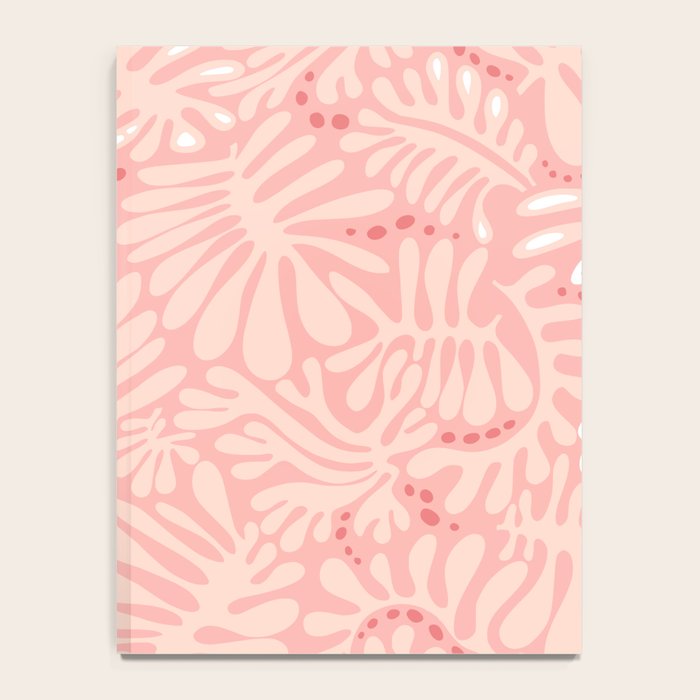 Pink Liquid modern Abstract Leaves Pattern in Matisse style Notebook Gallery Image 4