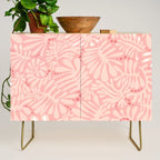 Pink Liquid modern Abstract Leaves Pattern in Matisse style Credenza Gallery Image 1