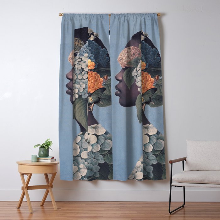 Floral Portrait 37 Window Curtain Gallery Image 1