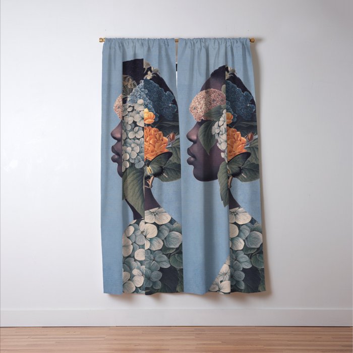 Floral Portrait 37 Window Curtain Gallery Image 3