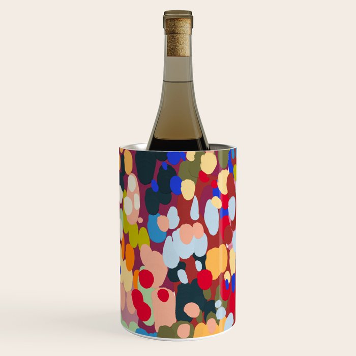 Vibrant Abstract Dots Art Print - Bold Multicolor Modern Design Wine Chiller Gallery Image 1