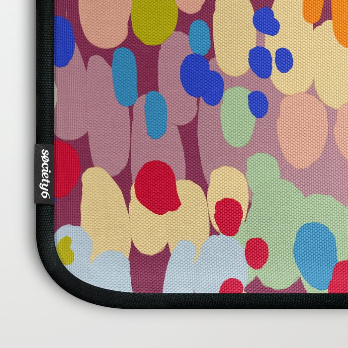 Vibrant Abstract Dots Art Print - Bold Multicolor Modern Design Laptop Sleeve Gallery Image 3