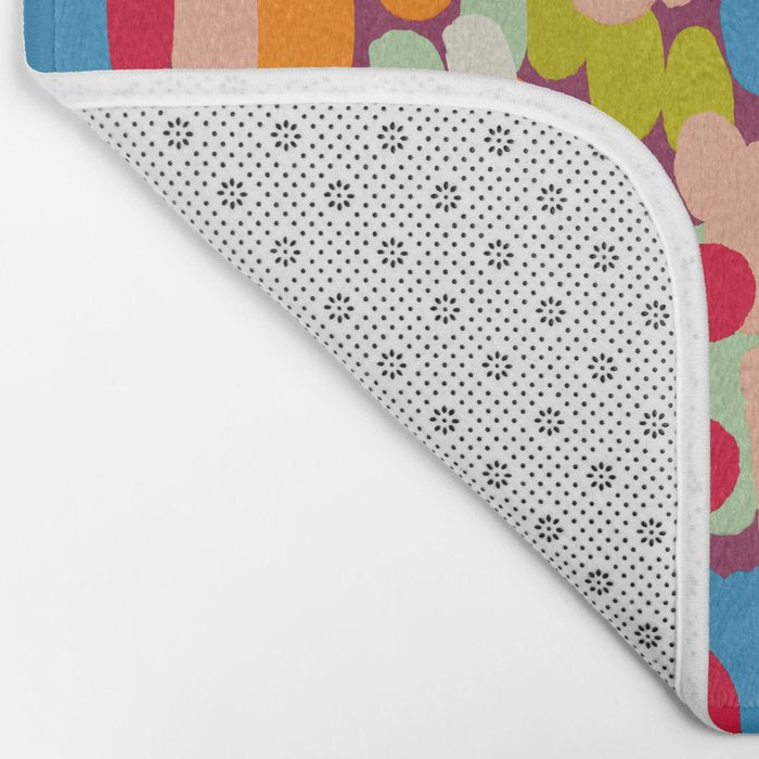 Vibrant Abstract Dots Art Print - Bold Multicolor Modern Design Bath Mat Gallery Image 2