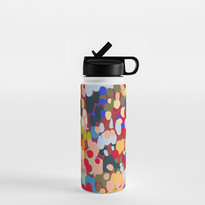 Vibrant Abstract Dots Art Print - Bold Multicolor Modern Design Water Bottle Gallery Image 1
