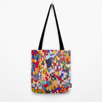 Vibrant Abstract Dots Art Print - Bold Multicolor Modern Design Tote Bag Gallery Image 2