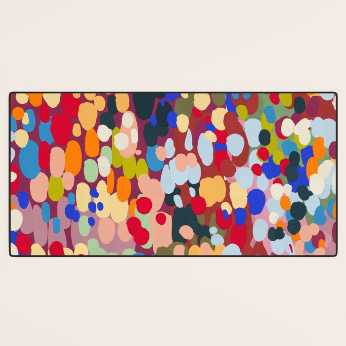 Vibrant Abstract Dots Art Print - Bold Multicolor Modern Design Desk Mat Gallery Image 3