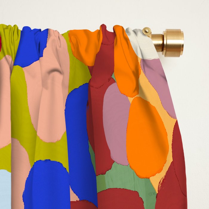 Vibrant Abstract Dots Art Print - Bold Multicolor Modern Design Window Curtain Gallery Image 2